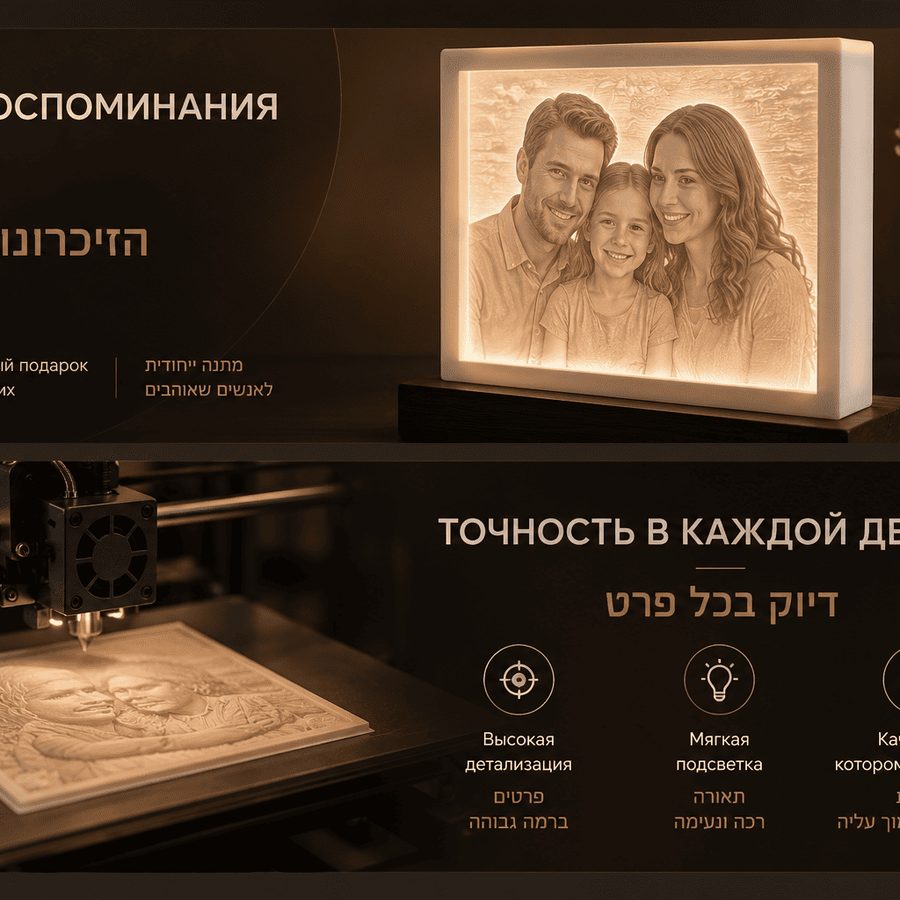 Литофания с семейной фотографией