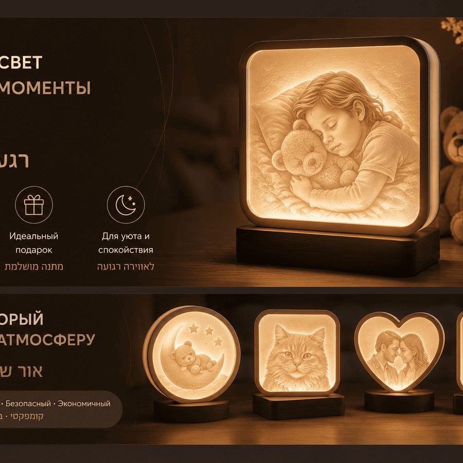 Литофания ночники